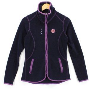 Spooks Riding Fleece Jacket Womens Navy Blue Full Zip Embroidered Size Small